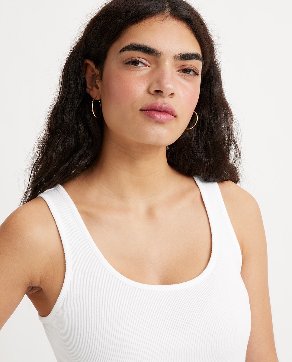 T-shirt de mulher com alças Branco-3