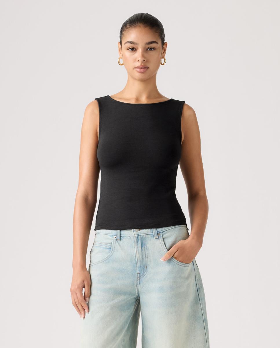 Levi's - Camiseta de mujer sin mangas cuello barco.