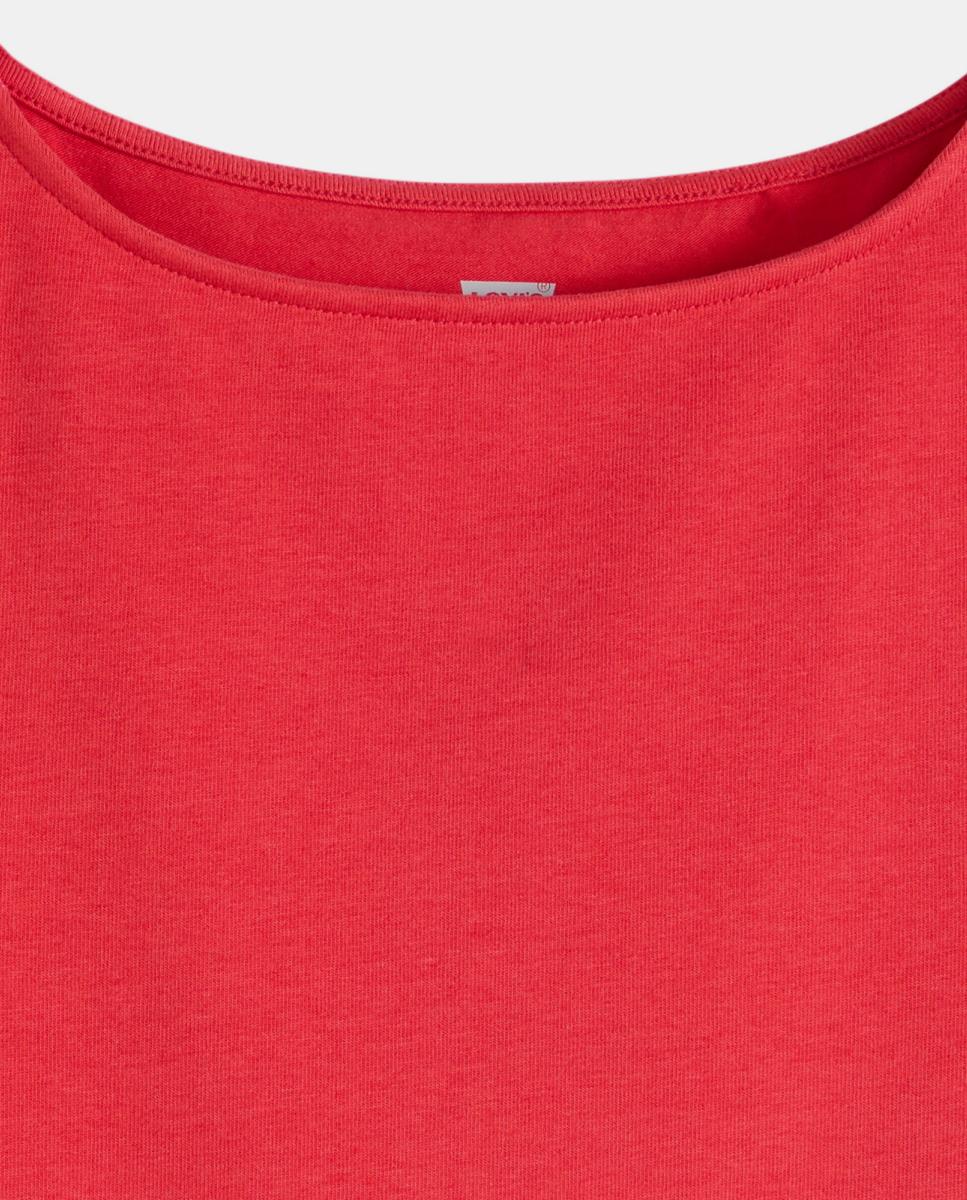 T-shirt sem Mangas e com Decote à Barco Vermelho-6