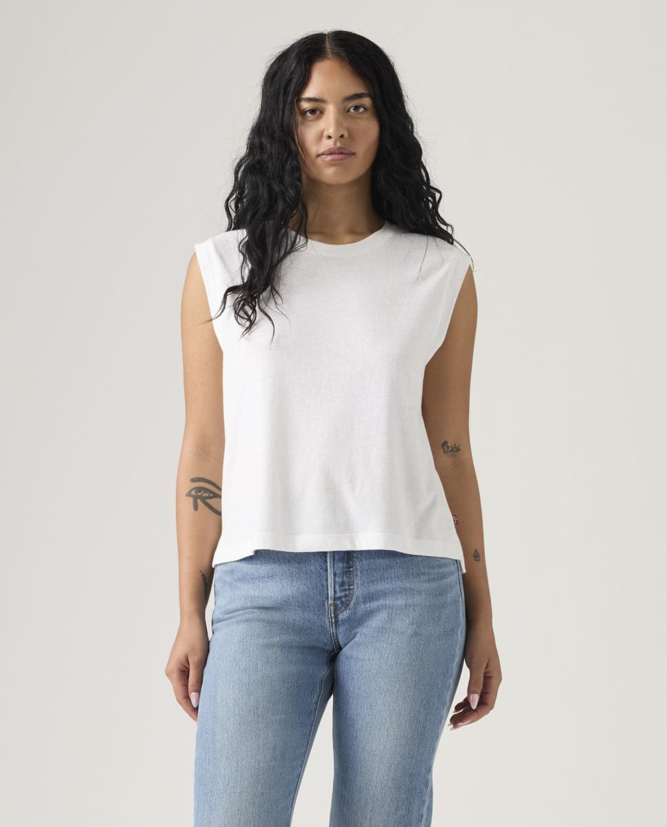 Levi's - Camiseta de mujer sin mangas cuello redondo.