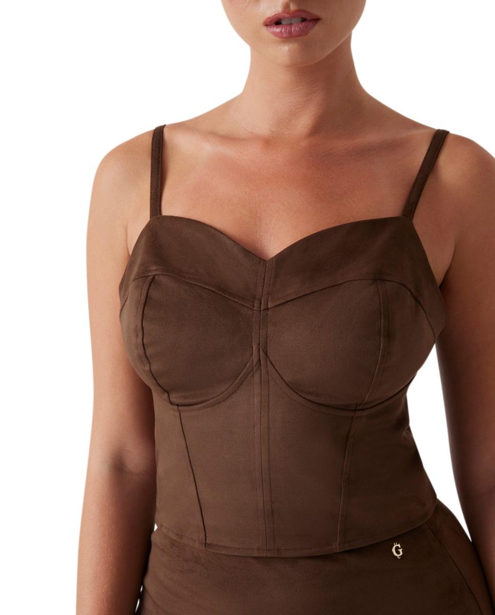 Top de mulher Castanho-3