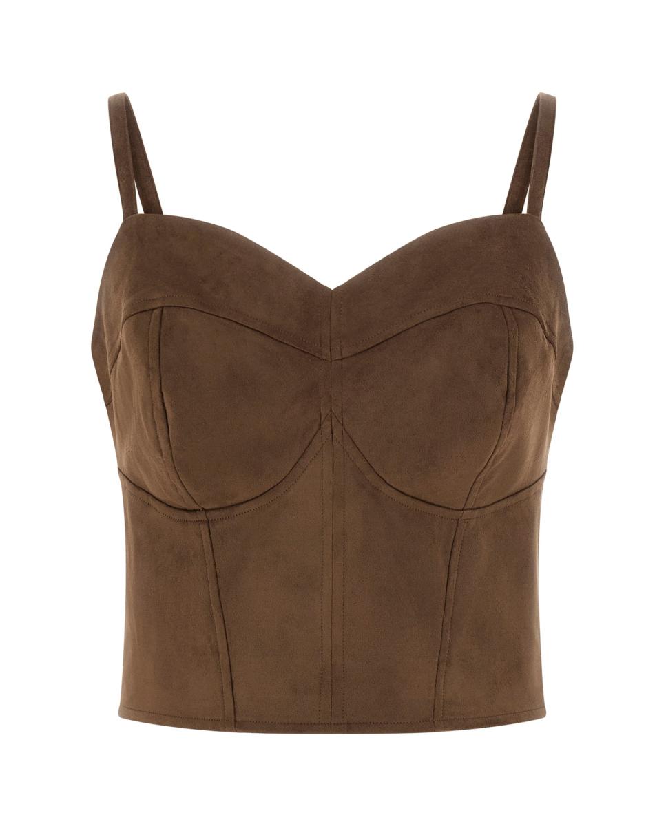Top de mulher Castanho-5
