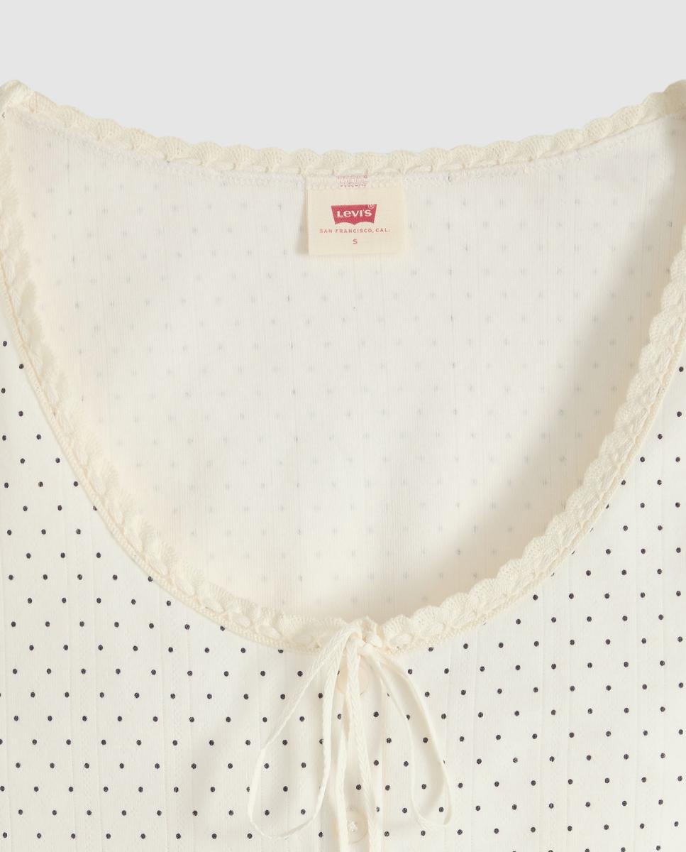 T-shirt sem Mangas com Decote Redondo Branco-7