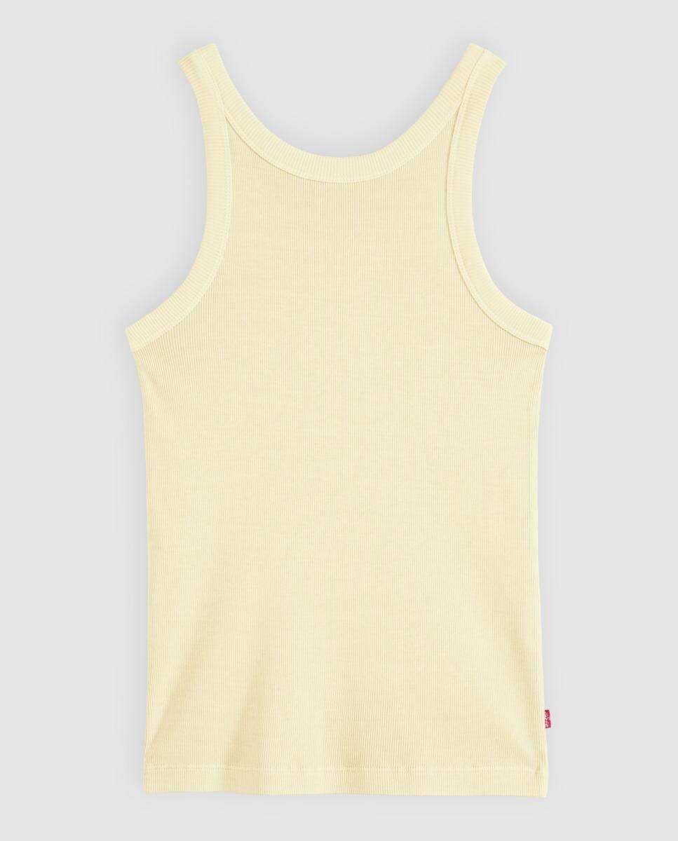 T-shirt sem Mangas com Decote Redondo Amarelo-5