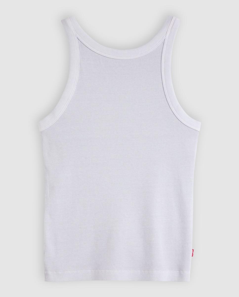 T-shirt sem Mangas com Decote Redondo Branco-5