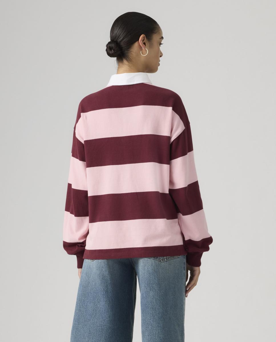 Polo às Riscas com Manga Comprida Multicolor-2