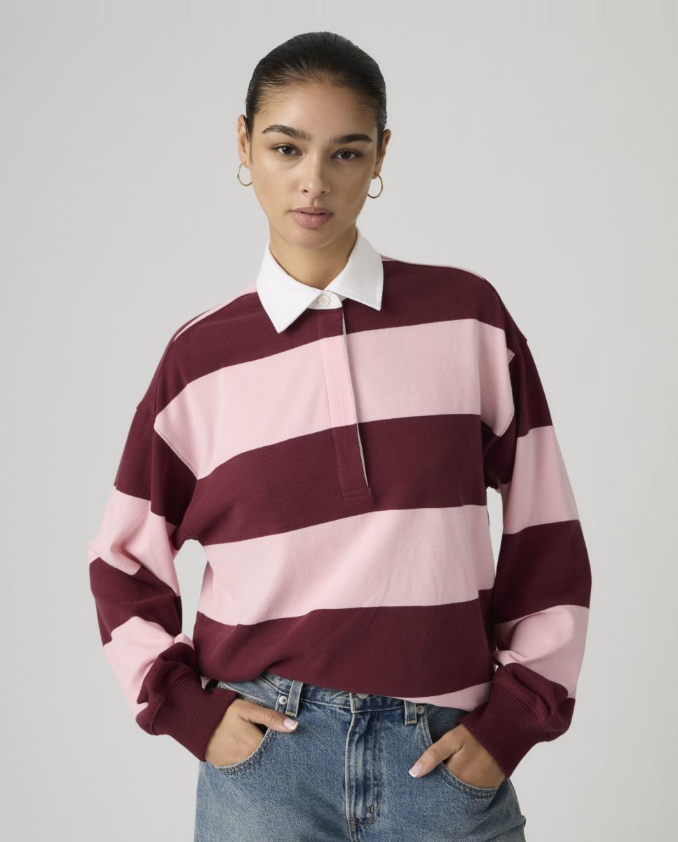 Polo às Riscas com Manga Comprida Multicolor-3
