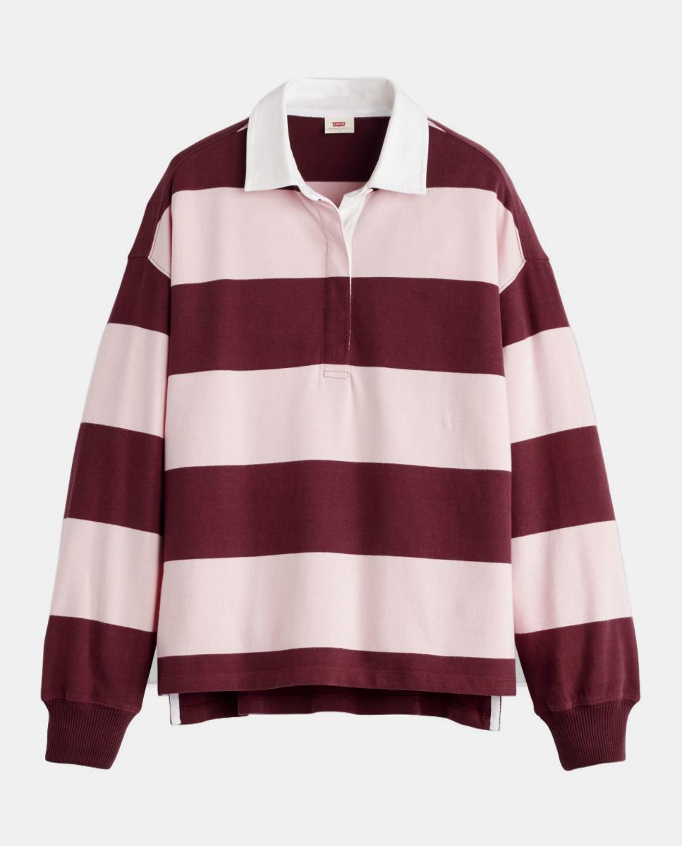 Polo às Riscas com Manga Comprida Multicolor-5