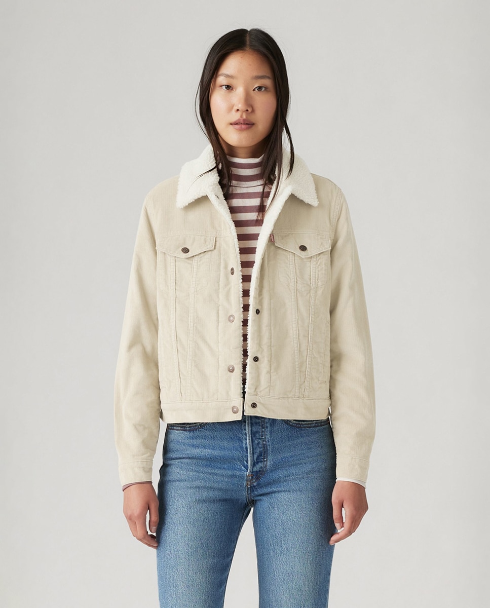 Levi's - Cazadora de pana de mujer con interior de borreguito.