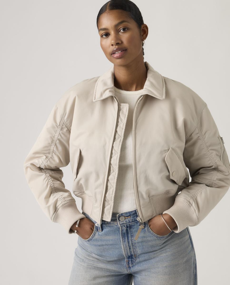 Blusão Tipo Bomber Creme-4