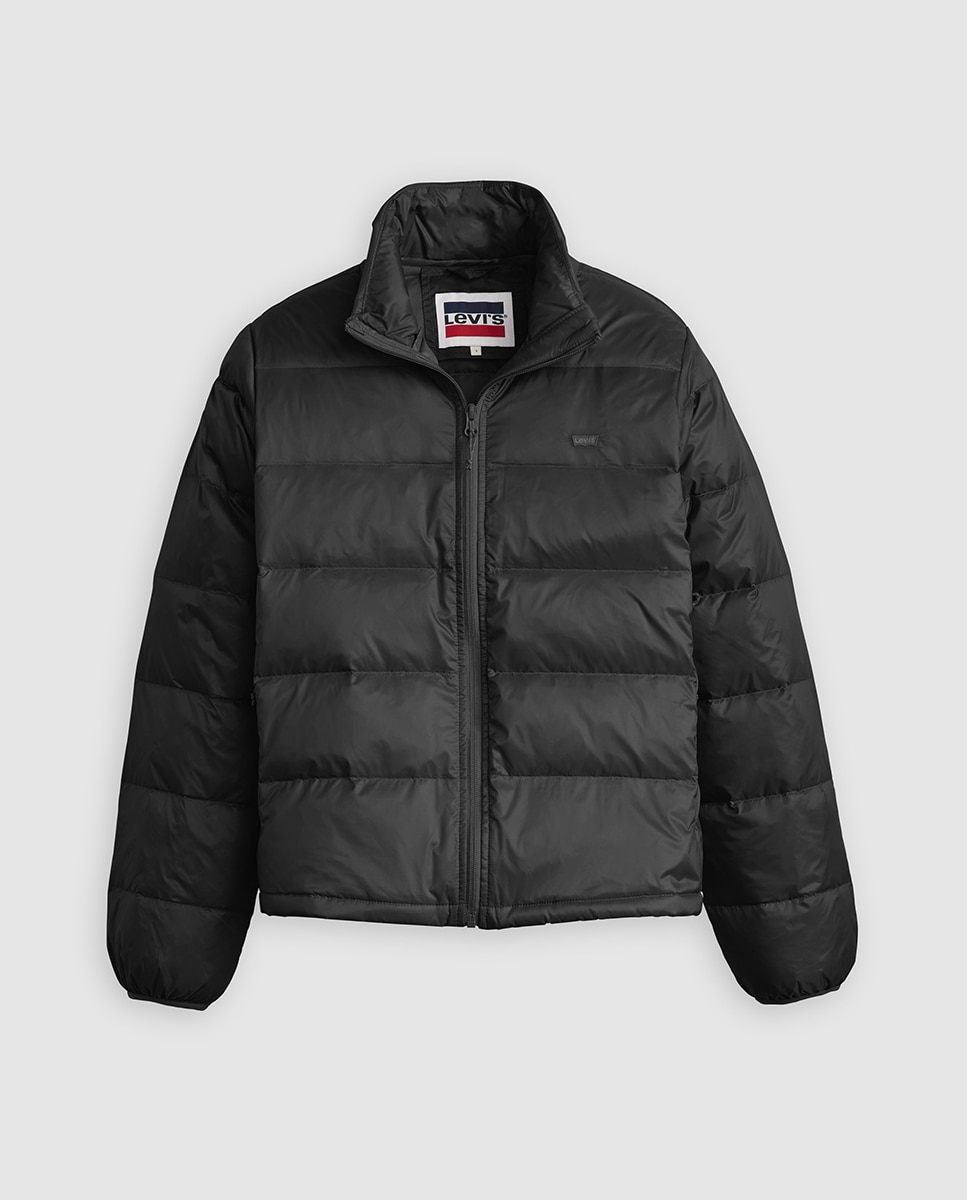 Blusão Acolchoado Curto com Fecho de Correr Preto-5