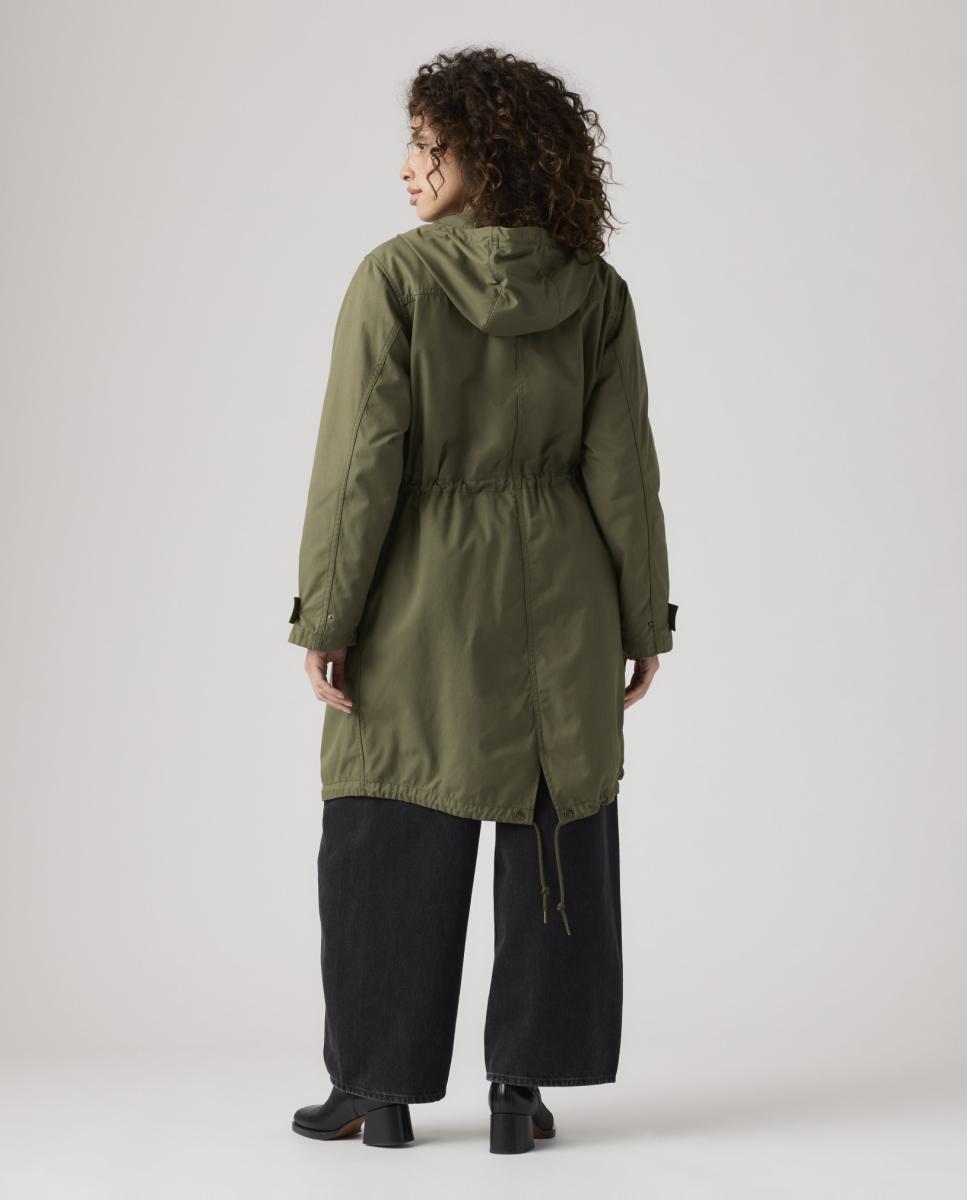 Parka de mulher com capuz Verde-2