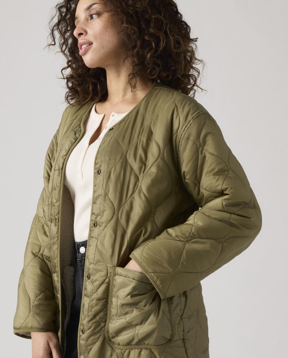 Parka de mulher com capuz Verde-3