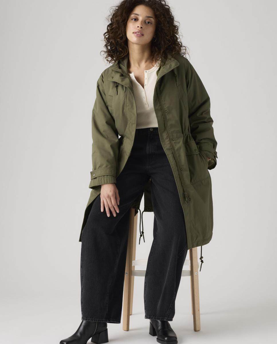 Parka de mulher com capuz Verde-4