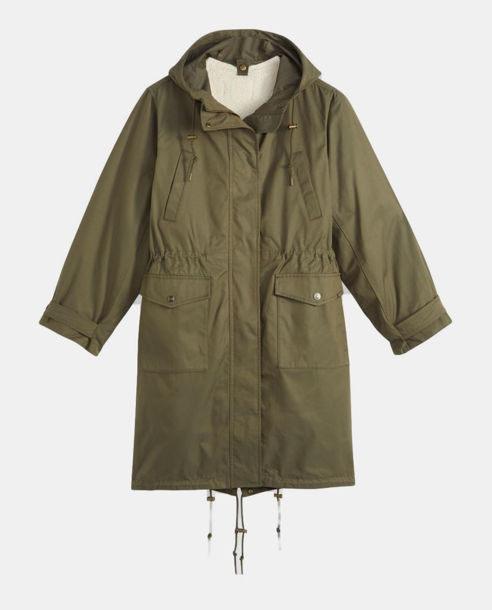 Parka de mulher com capuz Verde-5