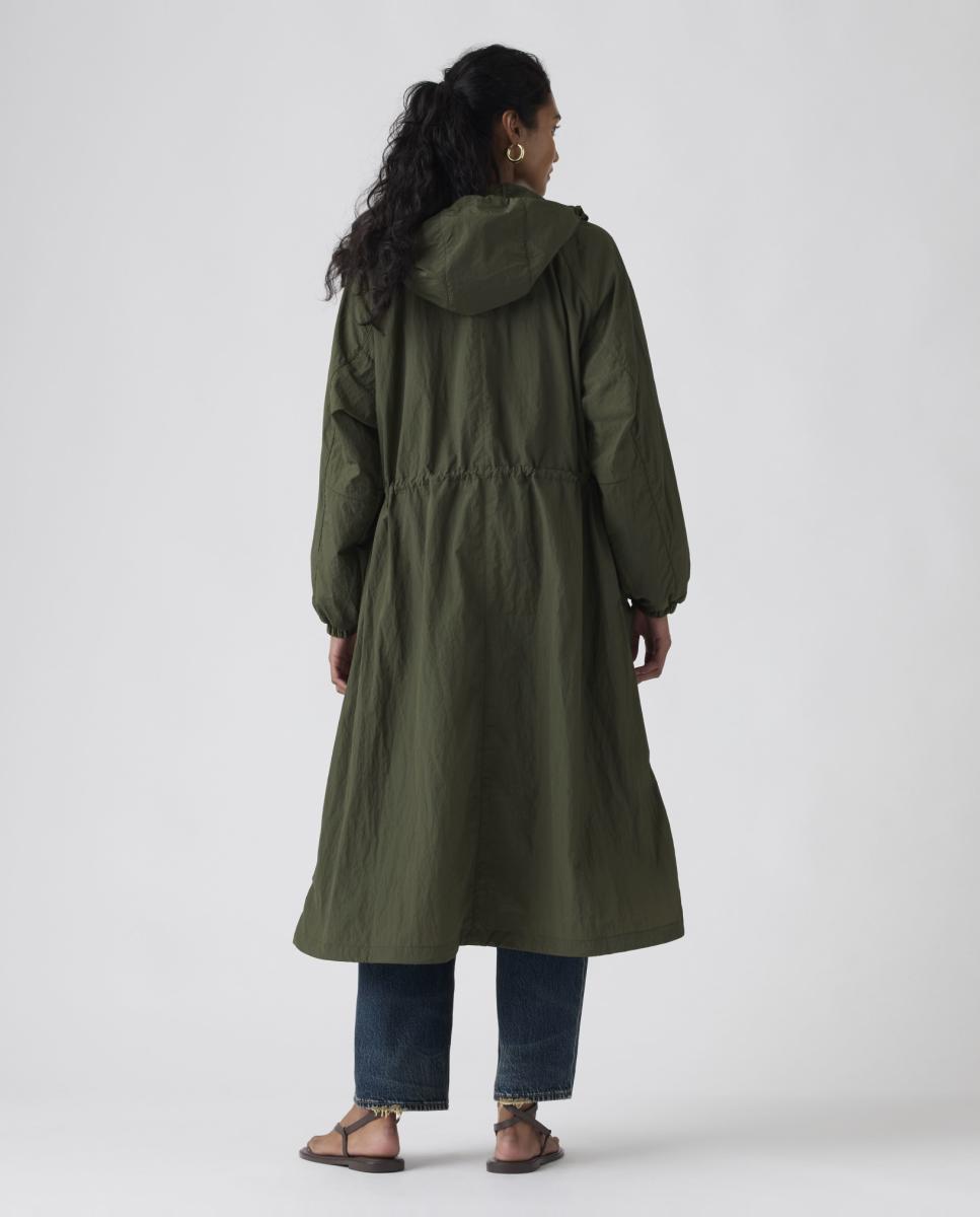 Parka de mulher com capuz Verde-escuro-2