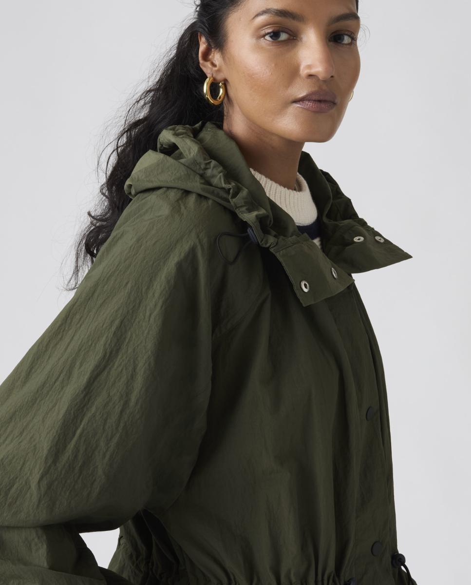 Parka de mulher com capuz Verde-escuro-3