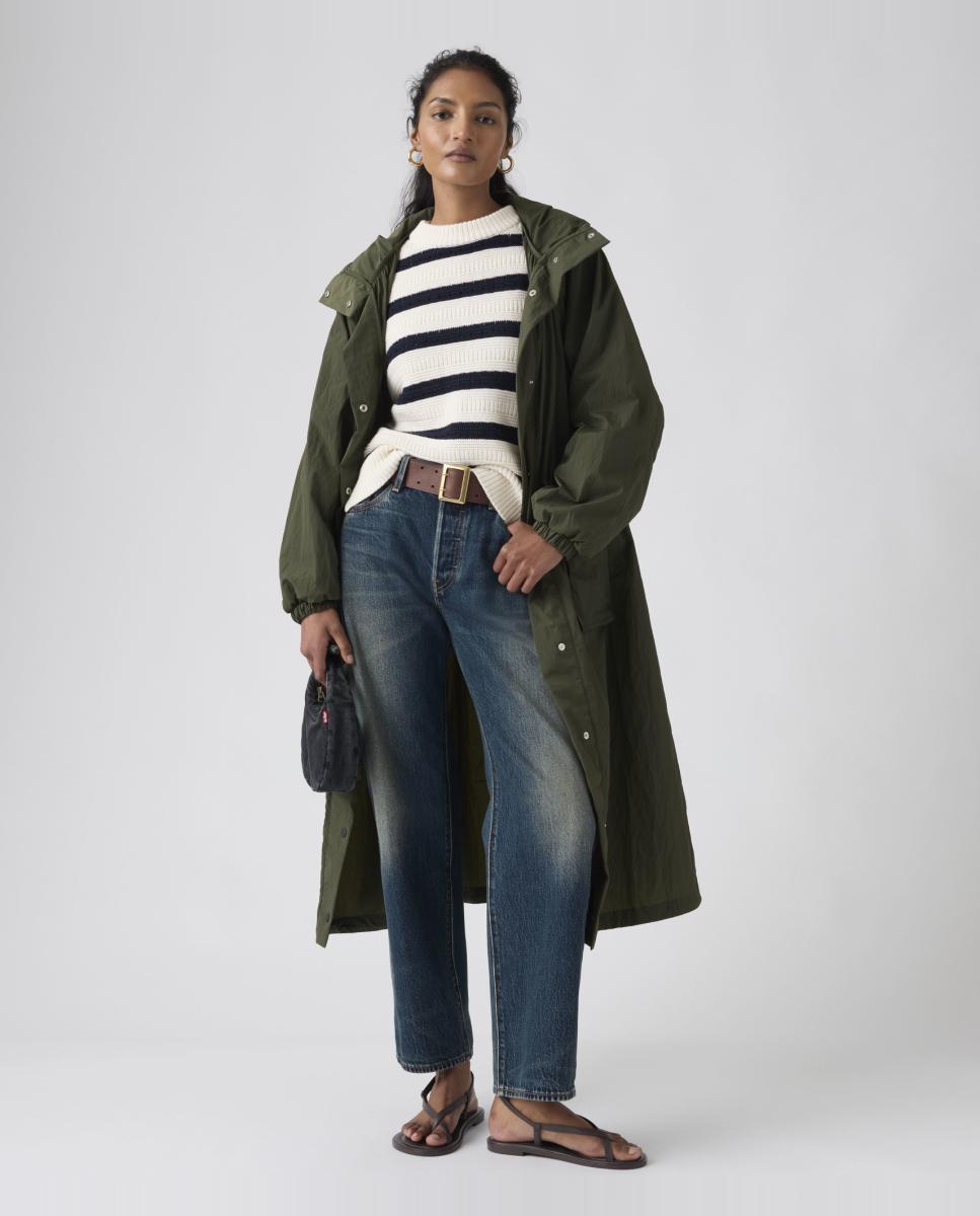 Parka de mulher com capuz Verde-escuro-4