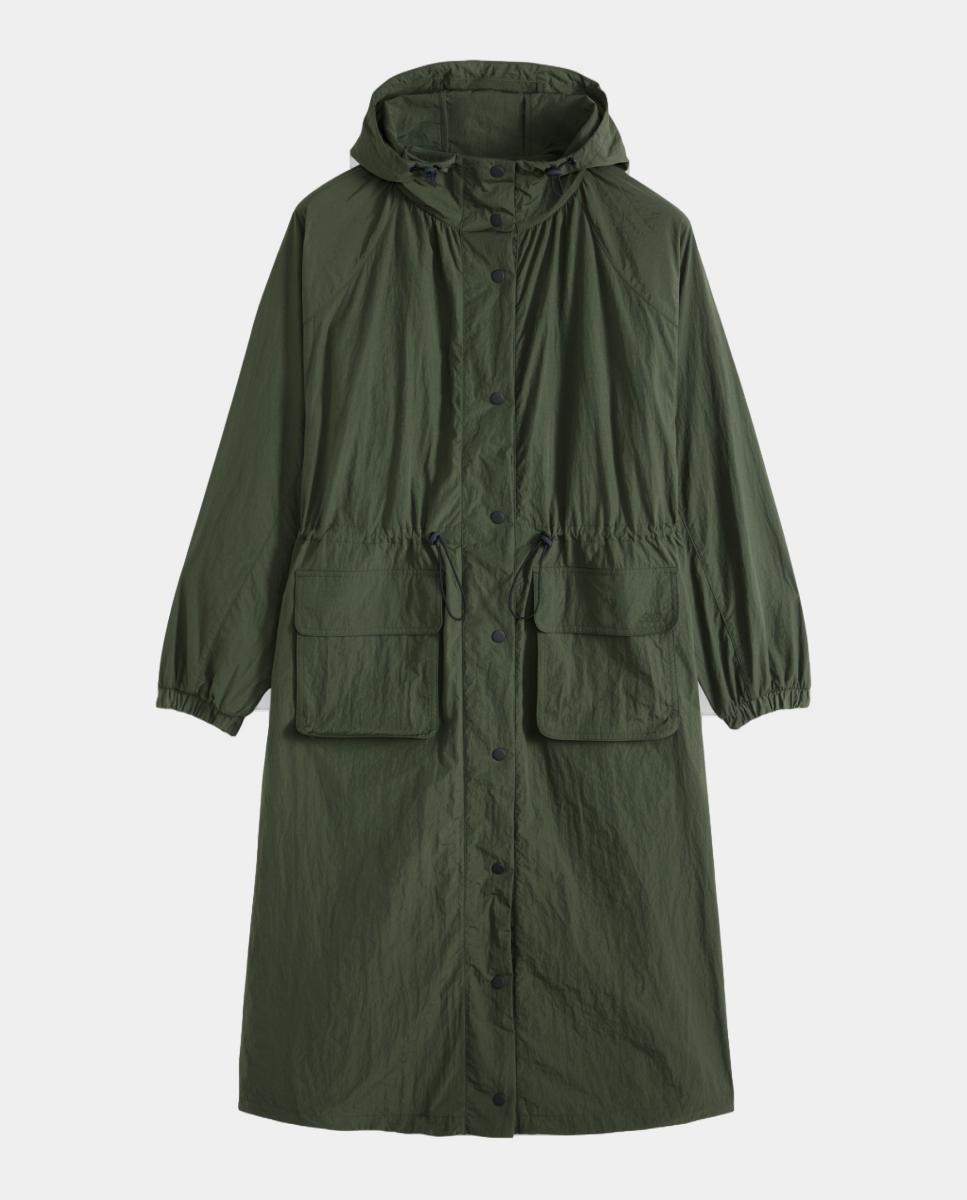 Parka de mulher com capuz Verde-escuro-5