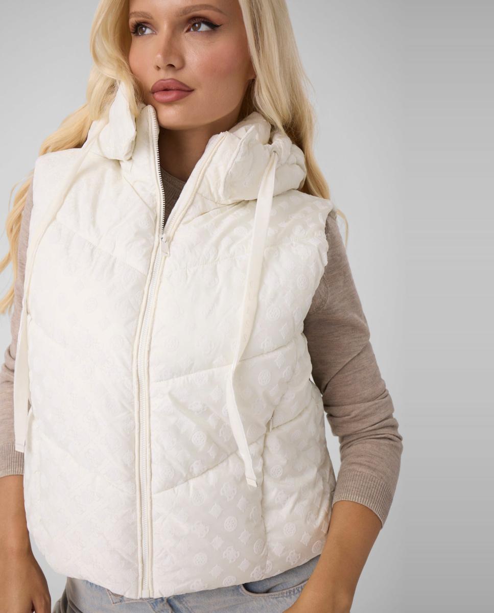 Colete acolchoado Creme-3