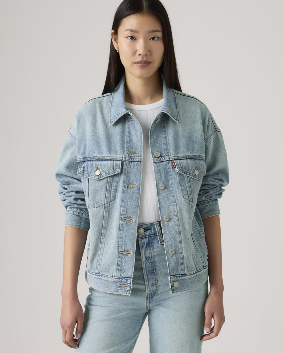 Blusão de ganga de senhora Azul-claro-4