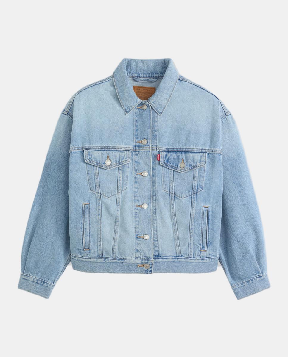 Blusão de ganga de senhora Azul-claro-5