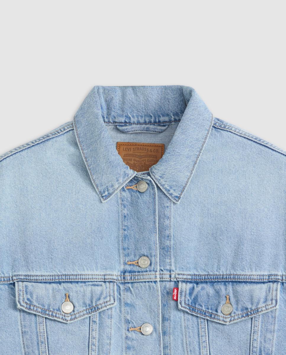 Blusão de ganga de senhora Azul-claro-6