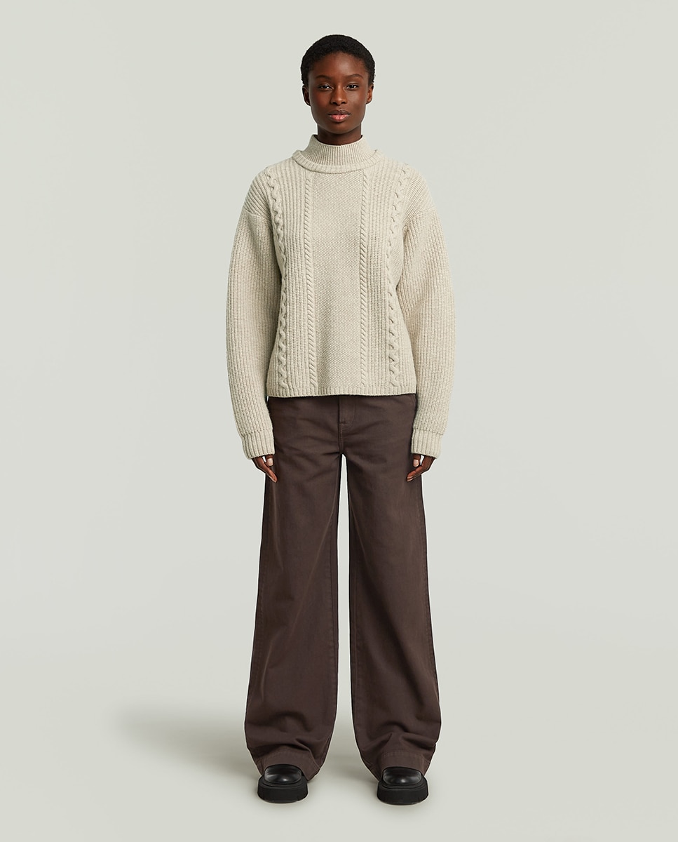 Camisola de Malha Regular com Gola Tartaruga Multicolor-3