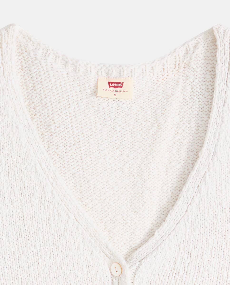 Colete de malha com decote redondo Creme-6
