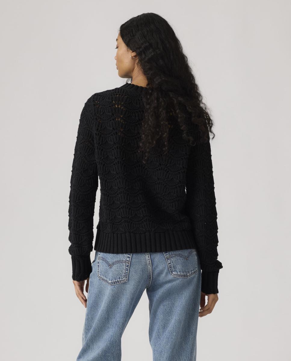 Camisola de malha com decote redondo Preto-2