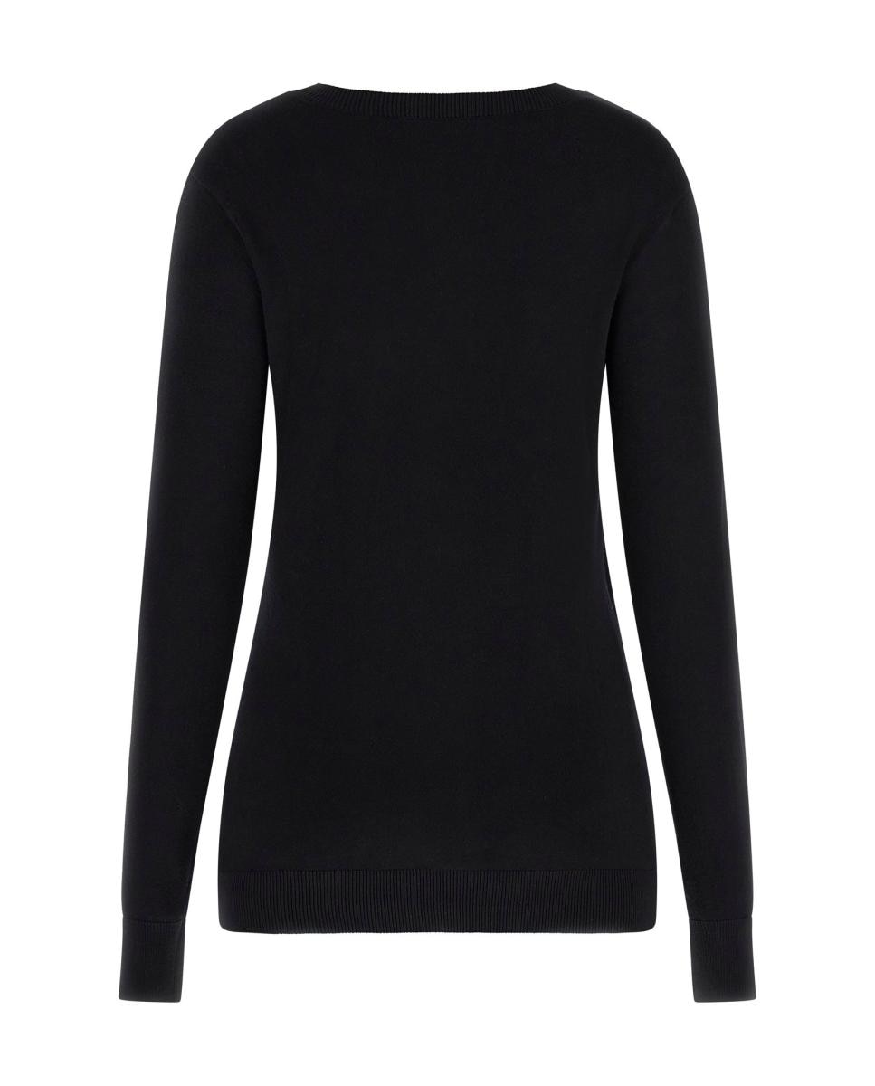 Camisola de malha com manga comprida Preto-2