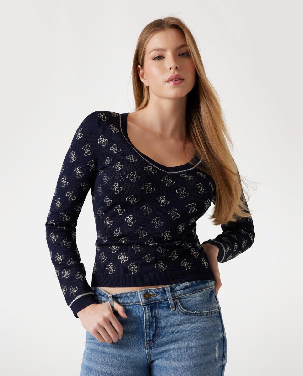 Camisola de malha com manga comprida Multicolor-1