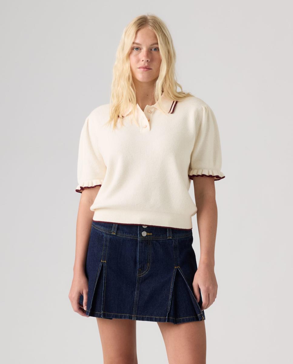 Imagem 0 de Camisola de Malha com Colarinho de Polo e Manga Curta