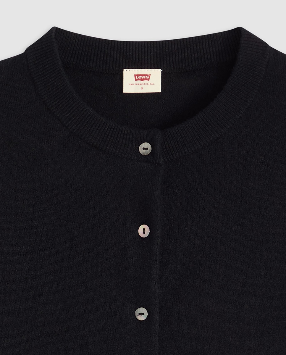 Cardigan de Malha com Decote Redondo Preto-6