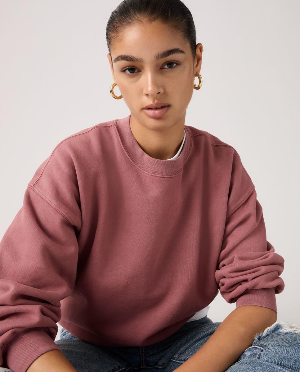 Sweatshirt com decote redondo Rosa-3