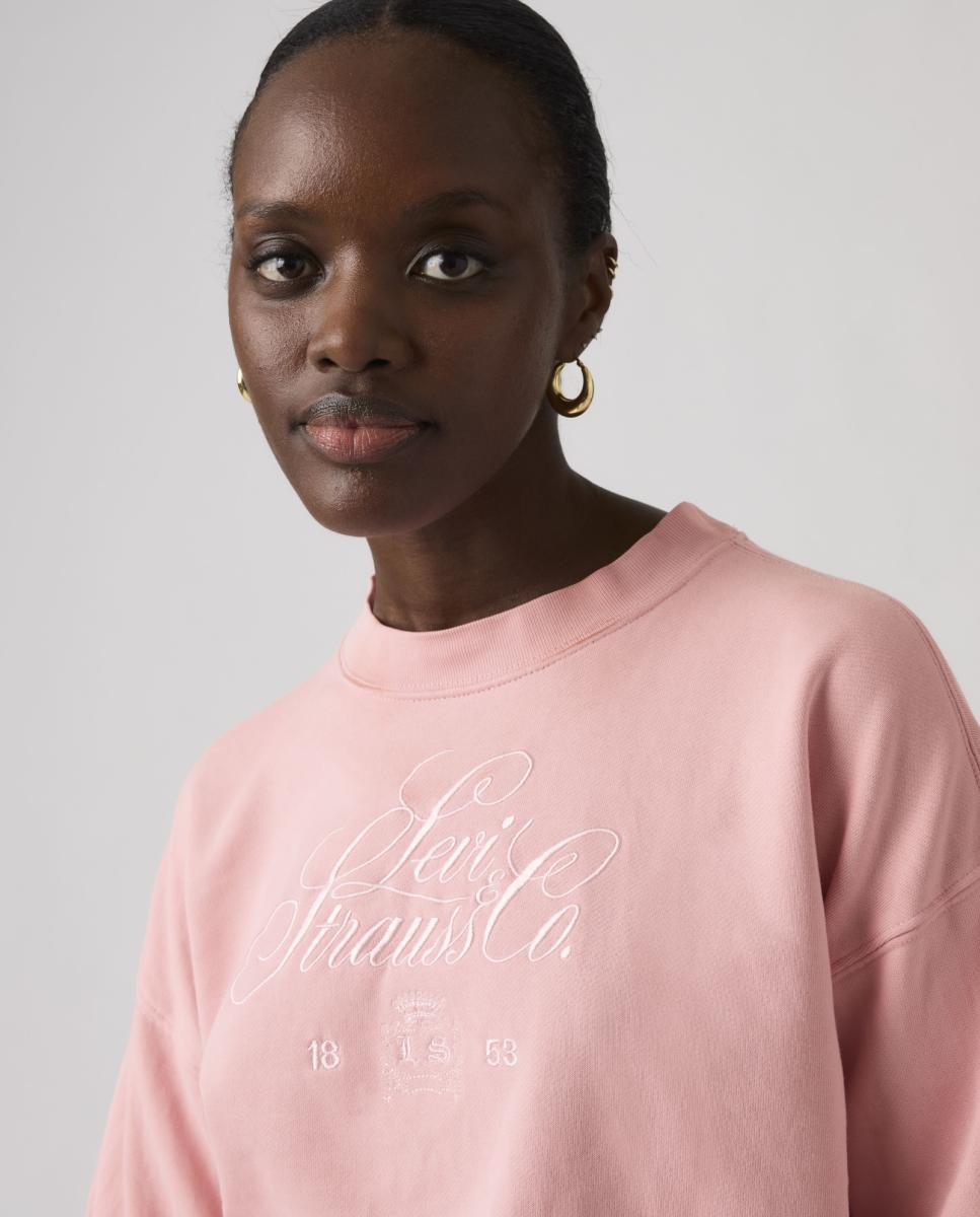 Sweatshirt com decote redondo Rosa-claro-3