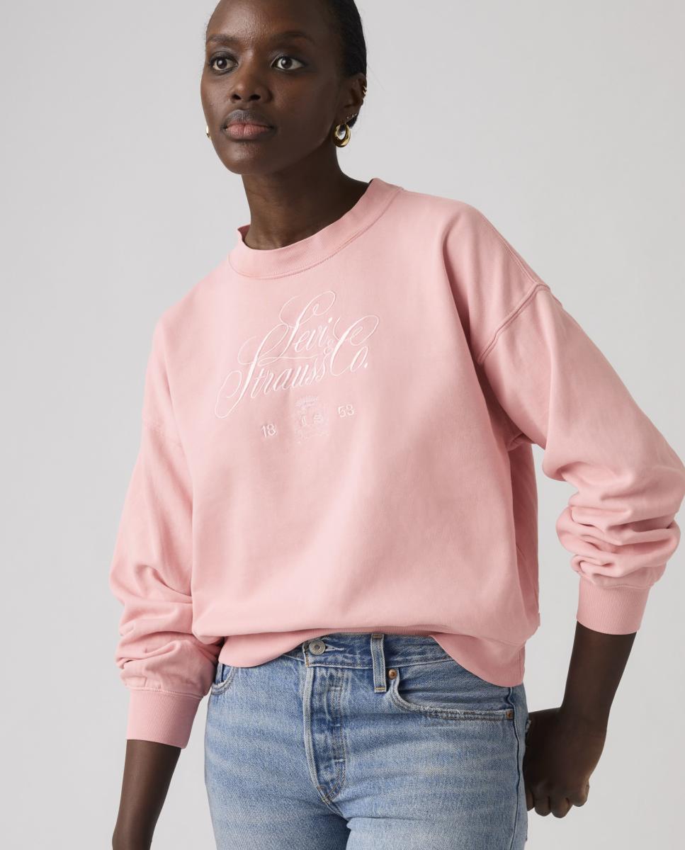 Sweatshirt com decote redondo Rosa-claro-4