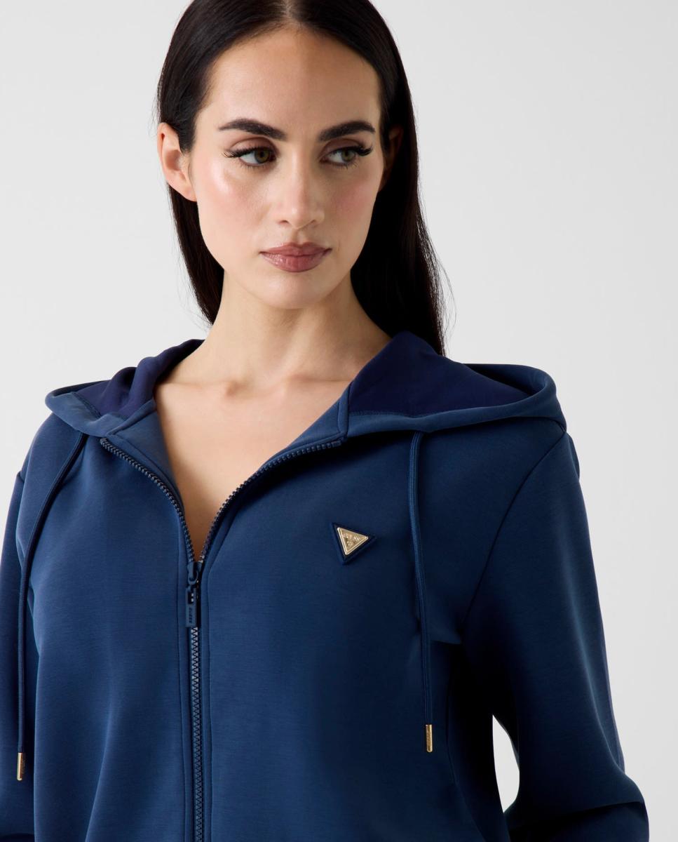 Sweatshirt com manga comprida Azul-índigo-2