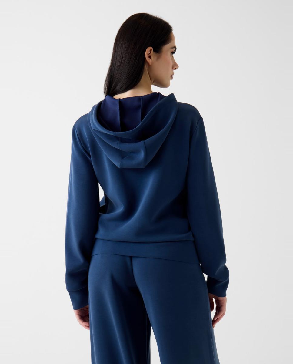 Sweatshirt com manga comprida Azul-índigo-3