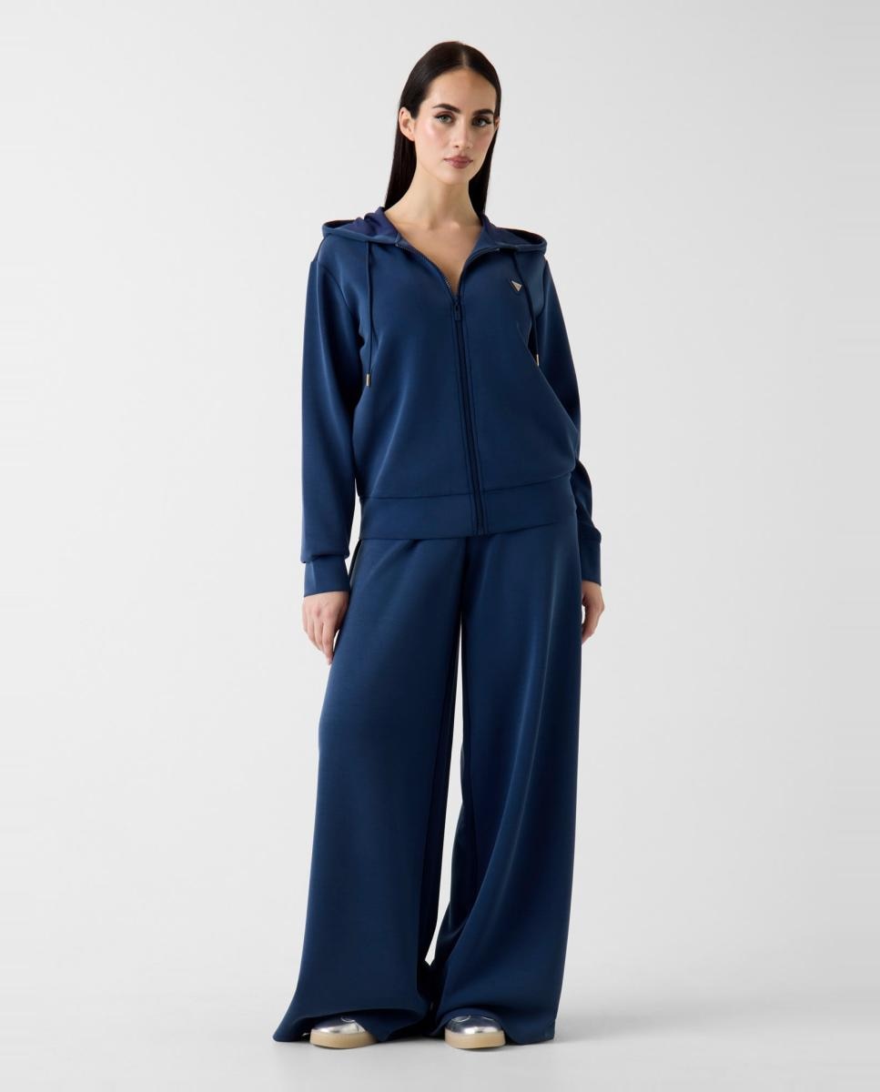 Sweatshirt com manga comprida Azul-índigo-5