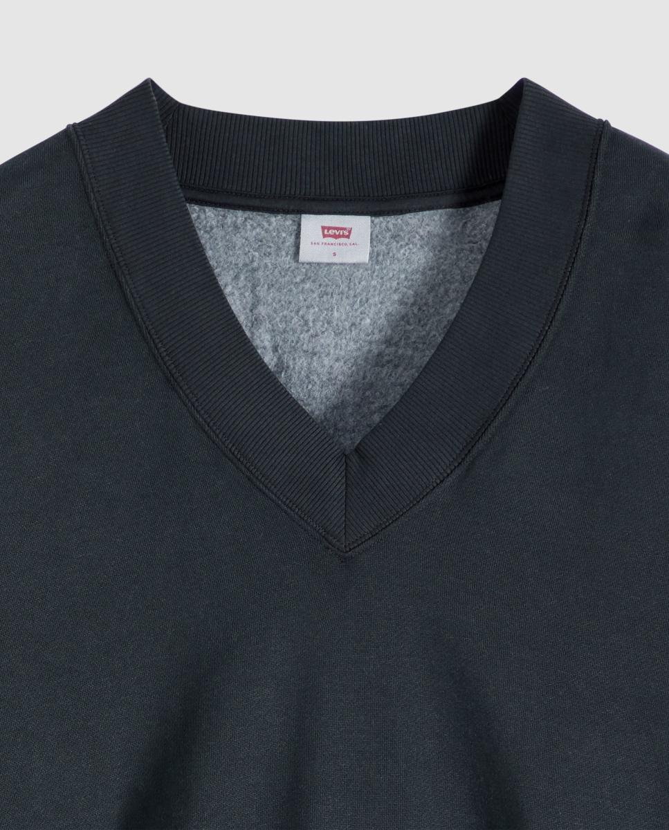 Sweatshirt com decote em bico Azul-marinho-6