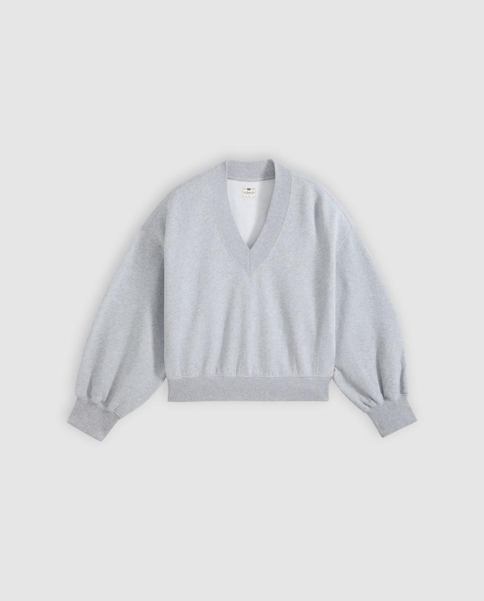Sweatshirt com decote em bico Cinzento-escuro-5