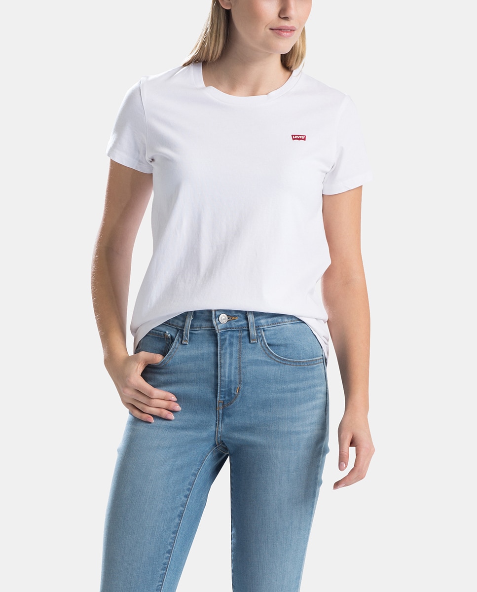 T-shirt de mulher Levi's com logótipo e manga curta Branco-1