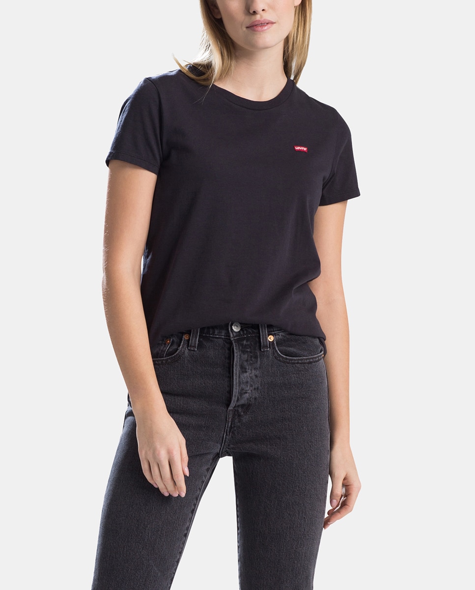 T-shirt de mulher Levi's com logótipo e manga curta Preto-1