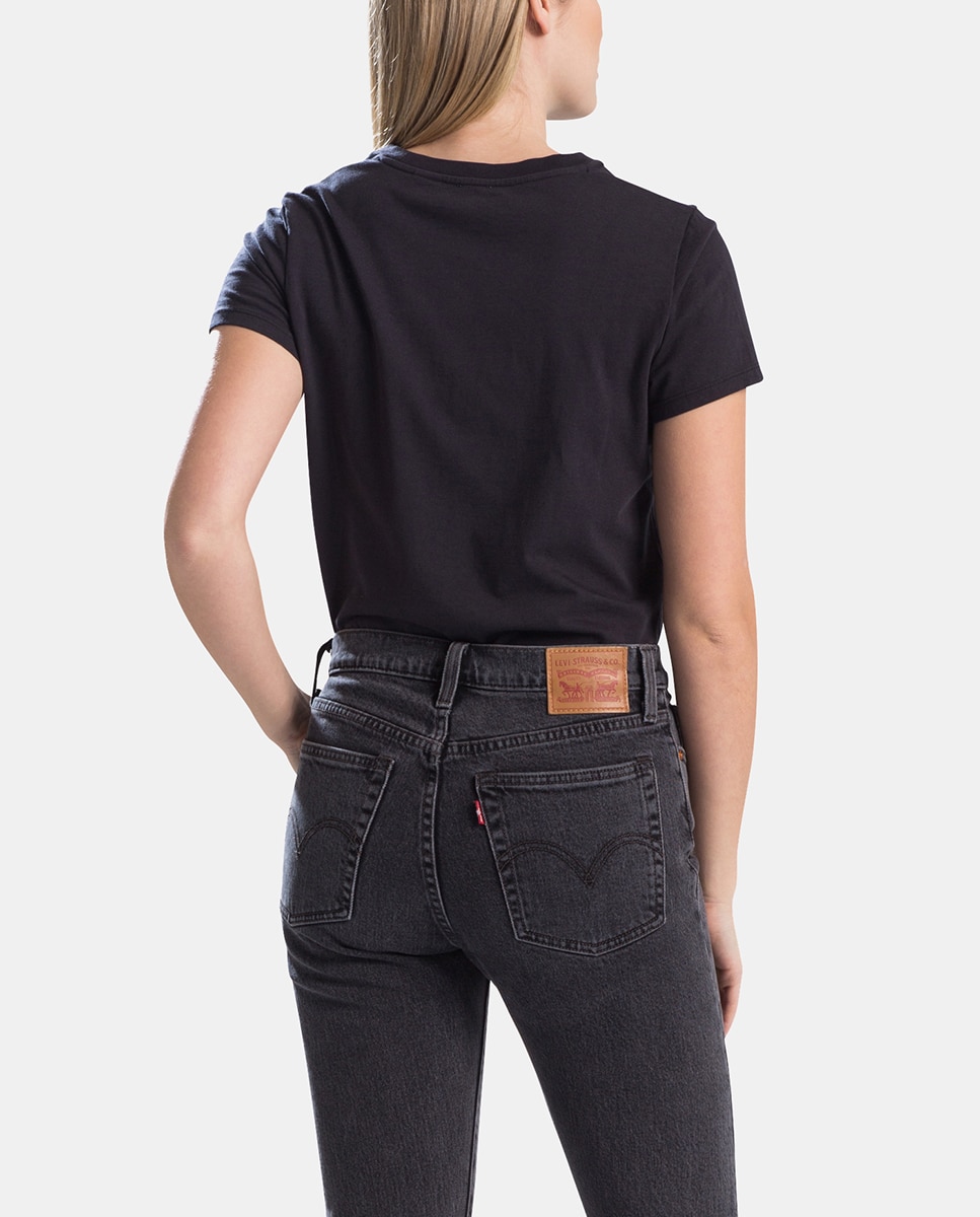 T-shirt de mulher Levi's com logótipo e manga curta Preto-2