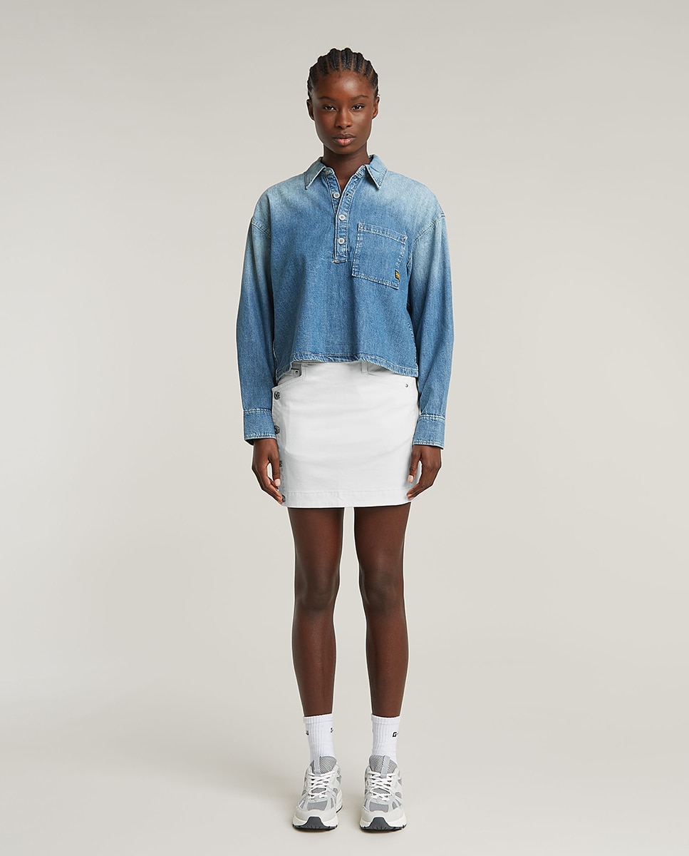 Minissaia Regular com Fecho Lateral Branco-1