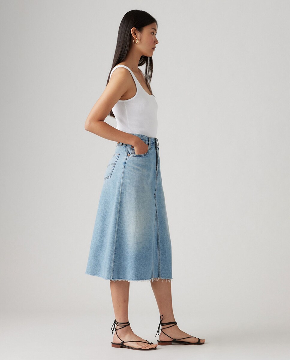 Saia Midi de Ganga HR a Line Decon™ Azul-claro-4