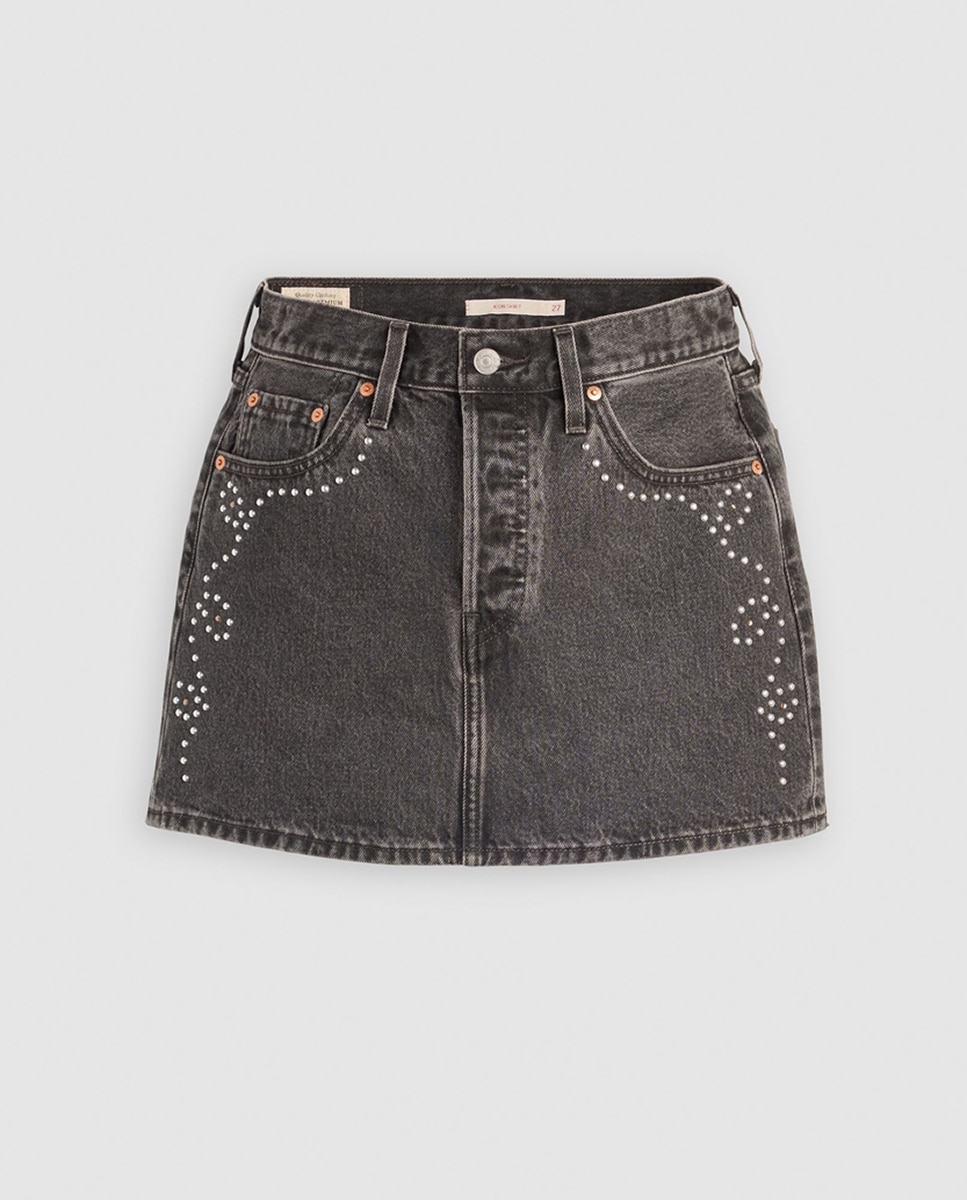 Saia Curta de Ganga de Algodão Preto-6