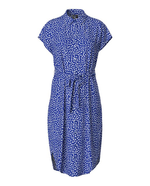 Vestido camisero de manga corta con cinturón de lazo