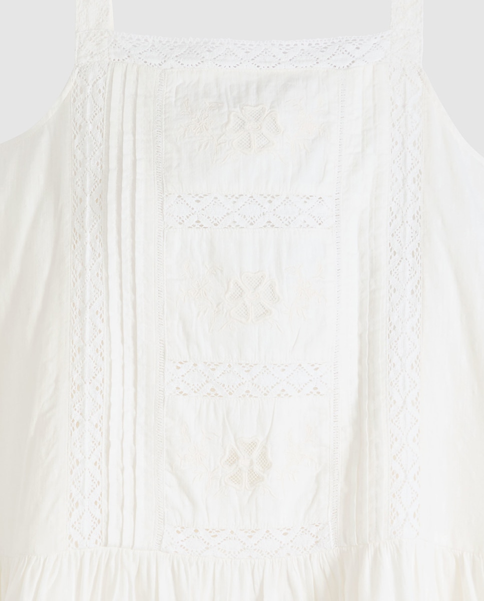 Vestido curto de alças Branco-6
